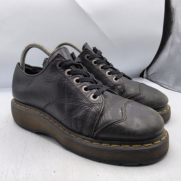 Dr Martens Womens Size 9 Black Leather Chunky Oxford Platform Shoes Y2K Retro - Picture 1 of 13